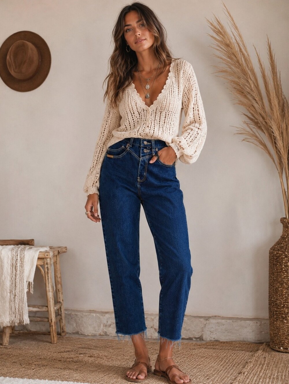 Vintage Gitano western high rise relaxed baggy grunge distressed petite jeans